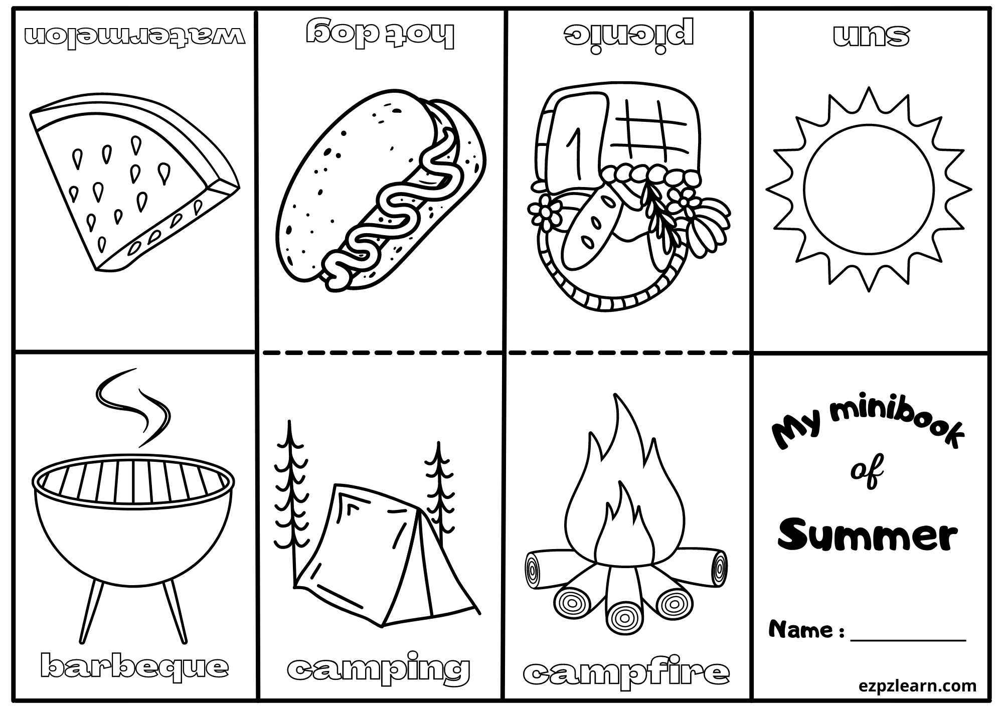 Classroom Objects Mini Coloring Book